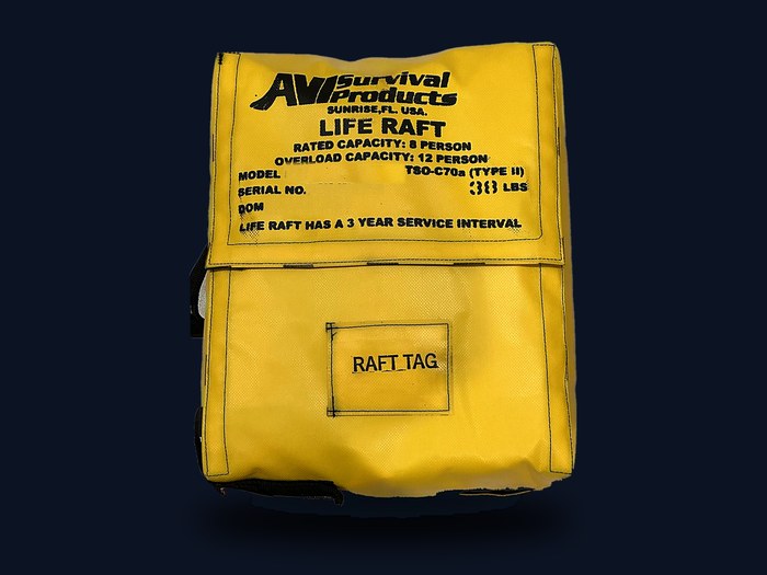 Survival Products RAF1108 life raft valise, 8 person rated, 12 overload, TSO-C70a Type II